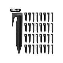 300 Adet 8.5 Cm Çim Biçme Makinesi Zemin Zımba Kenar Kazıkları Plastik Yard Bahçe Sınır Tel Ankraj Mandalları