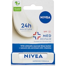 Nıvea Med Repair Dudak Bakım Kremi, 24 Saat Nem,doğal Yağlar İle Çatlamış Dudak Bakım,spf 15 4,8 Ml Sku: Smg8690010393579