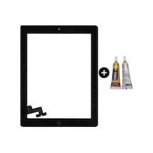 Apple Uyumlu iPad 2.nesil A1395-a1396-1397 Hk Home Tuşlu Dokunmatik Siyah + B7000