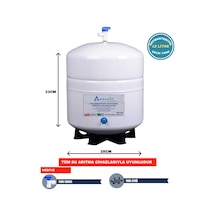 Su Arıtma Tankı – 12 Lt (3,2 Galon) Paslanmaz Metal + Vanalı ve Ayak