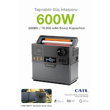600w Taşınabilir Güç İstasyonu 78000 Mah Kablosuz Şarjlı Solar Destekli App Kontrollü 288wh Kapasite