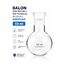 Balon Kısa Boyunlu Dibi Yuvarlak Ns Şilifli Borosilikat 50 Ml