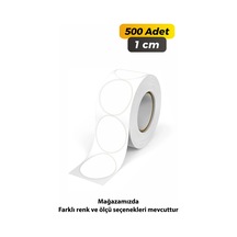 Yuvarlak Kesim Beyaz Renk Etiket 1cm - 500 Adet