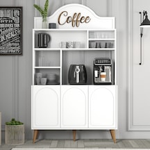 Lyon Kahve Köşesi 120cm - Beyaz / Ceviz