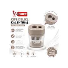 Mikro Çift Delikli Kalemtıraş 1 Adet Hazneli Standart Ve Jumbo Kalem Uyumlu Mk-1011