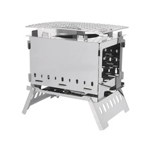 Jzcat Katlanabilir Odun Sobası, Hobo Pişirici Katlanabilir, Beyaz Altın - Gümüş