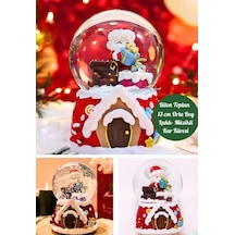 Yılbaşı 2025 Noel Baba Hediyeleri 13 Cm Orta Boy Işıklı Müzikli Kar Küresi 59b