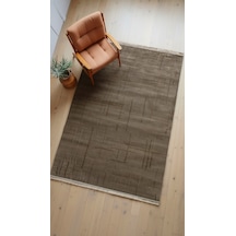 Vizon Rengi Lotus Bambu Model Altı Kaymaz Makine Dokuma Halı Çok Renkli