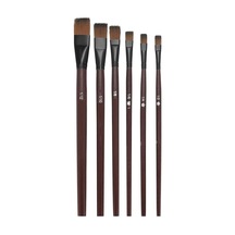 Hobialem Fırça Seti-1, Yağlı Boya Fırçası, 6 Lı Set, Resim Fırçası, Akrilik Boya Fırçası, Yassı Fırça