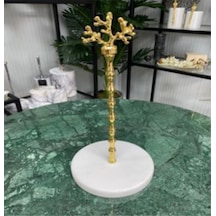 Hvlg02 Mermer Kağıt Havluluk Tekli Zamak Gold Mercanlı Dekoratif Şık Banyo Mutfak Aksesuarı Minimal
