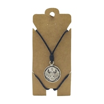 Unisex Koton İp Askılı Ve Gümüş Antik Kaplamalı Tribal Kolye - Kgkk-37 Çok REnkli
