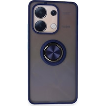Newface Xiaomi Redmi Note 13 4g Kılıf Montreal Yüzüklü Silikon Kapak - Lacivert Lacivert