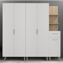 Begonya Portmanto Vestiyer Meşe Beyaz -225 cm