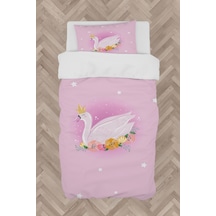 Mekta Home Bebek Ve Çocuk Odası Pembe Kuğu Desenli Nevresim Takımı