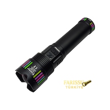 Gold Silver Gs-15250 110w 11000 Lümen Profesyonel Şarjlı El Feneri - 2 Km Menzilli Zoomlu Powerbank Özellikli Siyah