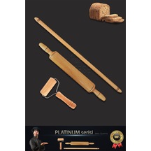 Platinum Seri Ahşap Hamur Açma Oklavası Merdanesi Rulosu 3 Lü Set