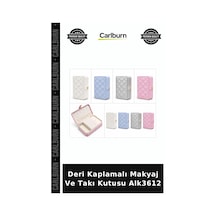 Deri Kaplamalı Makyaj Ve Takı Kutusu Bayan Hediyesi Kozmetik Düzeni Stil Sahibi