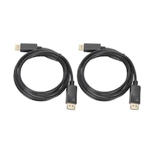 Mufunye 2 Adet 1.8m Dp Erkek-erkek Kablosu, Nikel Kaplı, Ekran Yayınlama, Monitör Genişletme, Kaliteli Görüntü Ve Ses