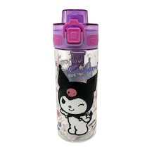 Pratik Su Matarası 500 Ml Kuromi Figürlü Çocuk Şeffaf