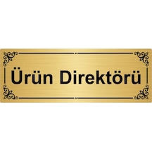 Ürün Direktörü 7x20cm Altın Renk Metal Yönlendirme Levhası