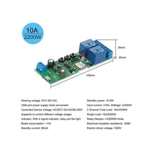 Moly Yunboo 2 Kanal Wifi Akıllı Kontrol Modülü - Uzaktan Kontrol, Zamanlama, Alexa & Google Home Desteği, Tıklama/kilit/bloke Modları - Yeşil Yeşil