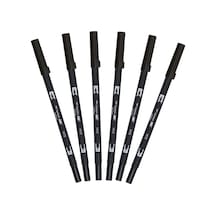 Abt-n15 6p Keçeli Dual Brush Pen İle İki Uç, 6 Adet Siyah
