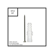 Dübel-vida Seti, Beyaz Dübel 14 Mm, 5,0x100 Yhb Sunta Vidası, 10 Adet