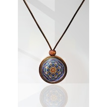 Mandala Ahşap Kolye N11.29018 Pembe
