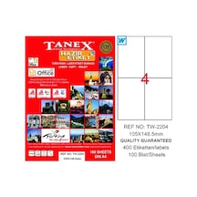 Tanex Laser Etiket 100 Yp 105X148.5 Laser-Copy-Inkjet  Tw-2204