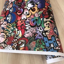 50x300 Cm Kendinden Yapışkanlı Araba Sticker Bomba Wrap Folyo Jdm Kafatası Graffiti Karikatür No 15 40cm X 152cm 1 Piece Set