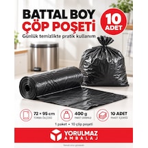 Battal Boy Çöp Poşeti 72x95 Cm 10 Adet, 400 Gr Paket Ev, Ofis, Kafe Ve Restoranlar İçin Pratik Atık Toplam