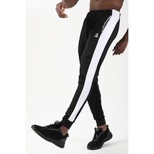 Maraton Sportswear Regular Erkek Ribana Paça Basic Siyah Eşofman Altı 21749-siyah Siyah