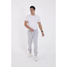 Tarzyeri Unisex Kışlık Üç İplik Lastikli Eşofman Pantolon - Gri 001