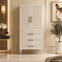 Artemis Çok Amaçlı Dolap 60 Cm 2 Kapak 3 Çekmece Soft Vizon - Çok Amaçlı Raflı Dolap Antrasit