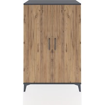 Hyperion Dolap Tek Raflı 2 Kapaklı Tek Askılı 88x44x134 Antra... Antrasit