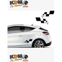 Sport Damalı Sağ-sol Takım 2 Adet Oto Sticker Siyah 30 16 Cm