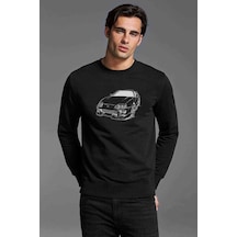 Supra Baskılı Siyah Erkek Sweatshirt