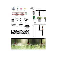 Damlama Sulama Hortum Seti 20mt Hortum Boru Nozul Ve Boru Bağlantı Aparatları Fidan Bitki Bahçe