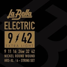 La Bella Hrs-xl Elektro Gitar Teli 09-42 Paslanmaz Çelik Uzun Ömürlü Parlaklık