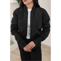 Bomber Kolej Su Geçirmez Ceket Siyah Bndk