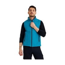 Şensel Erkek Softshell Yelek, Turkuaz 118E2209 Su Itici - Rüzgar Geçirmez 001