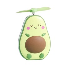 Mini Led Makyaj Aynası Ve Fan 2'si 1 Arada Entegre Sevimli Avokado Şekilli Pratik Taşınabilir Usb Şarjlı El Fanı, Kahverengi 6450 Renkli