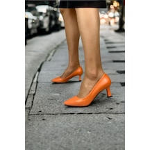 Preshley Kadın Sity Turuncu 6 Cm İnce Topuklu Stiletto Turuncu