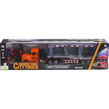La012-3 Kumandalı Şarjlı Işıklı Transport Tır 1:32 -limon Oyuncak