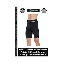 Terrien Delux Serisi Yazlık Aktif Yüzücü Cressi Armor Rashguard Shorts Man Siyah