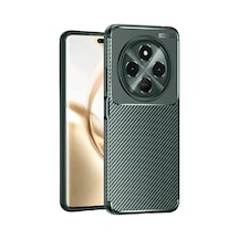 Tecno Spark 30 Kılıf Auto Focus Karbon Kapak - Koyu Yeşil Koyu Yesil