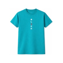 Black Oversize Baskılı Erkek Tişört %100 Pamuk Unisex Street Style Yazlık T-shirt Petrol Yeşili