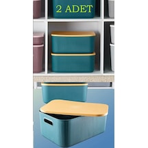 Bayev 2 Adet Storage 13 Lt Oyuncak,hobi Dolap Içi Düzenleyici Yeşil - Patates Soğan Saklama Kutusu Mavi