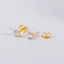 Goldkupe 14 Ayar Tektaş Altın Küpe 0,90 Gr-1236