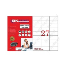 Tw-2027 Ebat 70 X 32 MM Lazer Etiket A4 Sayfada 27 Etiket